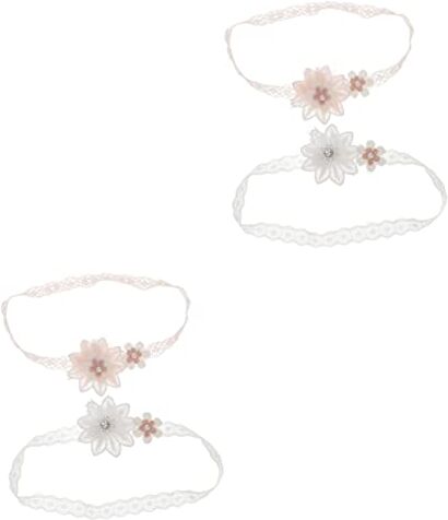 KOMBIUDA 4 Pezzi Fiore Pizzo Elastico Assortiti Ragazza Floreale Adorabile Colore Fasce Per Bambini Infantile Ragazze Avvolge Fasce Per Accessori Neonato Per