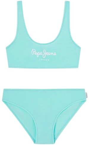 Pepe Jeans Pepe Sc Bikini Set, Costume da bagno da due pezzi Bambine e ragazze, Blu (Light Turquoise Blue),8 anni