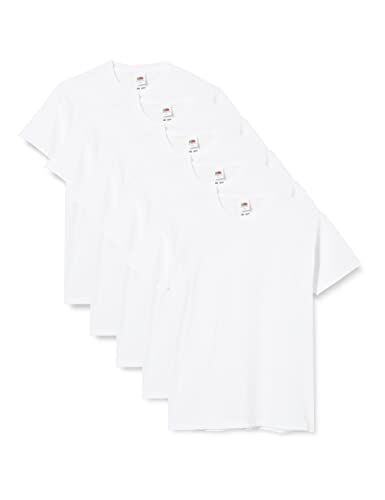 Fruit of the Loom T Originale Shirt, Bianco, 9-11 Anni (Pacco da 5) Unisex-Bambini e Ragazzi