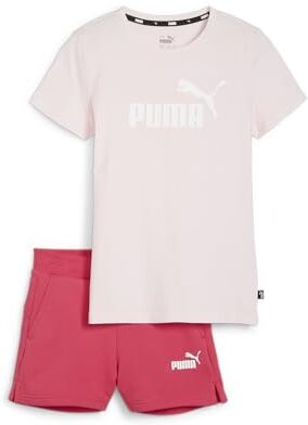 Puma Logo Tee & Shorts Set G, Tuta da Pista Bambine e Ragazze, Whisp di Rosa, 176