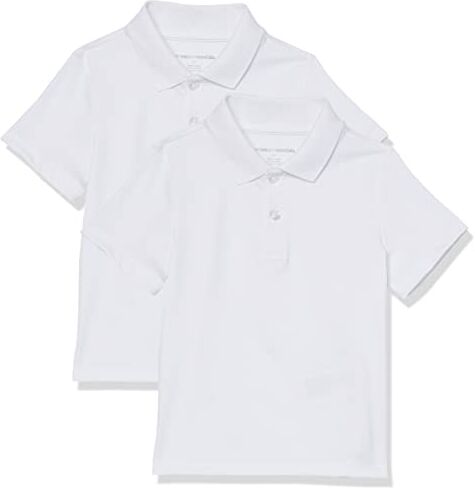 Amazon Essentials Polo Sportive da Allenamento Bambini e Ragazzi, Pacco da 2, Bianco, 9 Anni