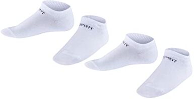 Esprit Foot Logo 2-Pack K SN cotone bassi tinta unita confezione di 2 paia, Calzini corti Unisex Bambini, Bianco (Off-White 2010), 31-34