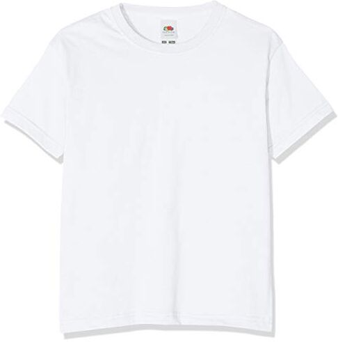 Fruit of the Loom T-Shirt Bambino, Bianco (White), 12-13 Anni (Manufacturer Size:34)