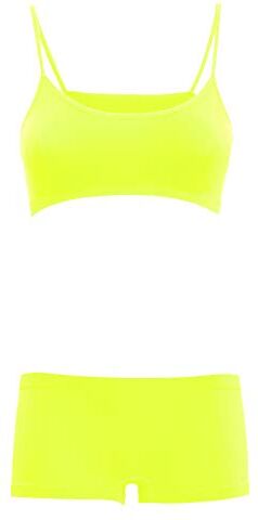 Toocool Completo Intimo Bambina Danza Microfibra Brassiere Reggiseno Pantaloncini TZ078 [12/14,Giallo Fluo]