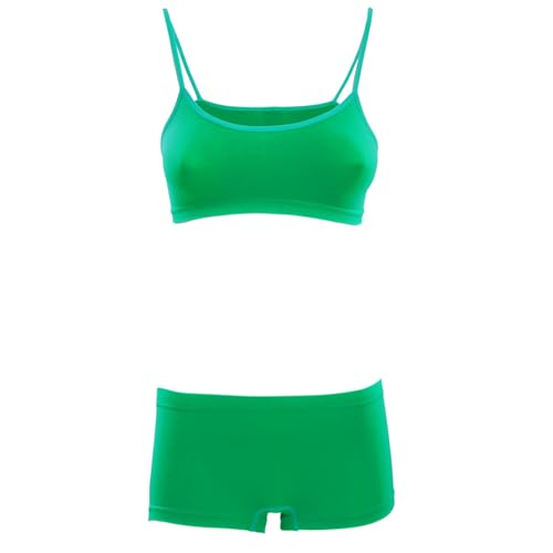 Toocool Completo intimo bambina danza microfibra brassiere reggiseno pantaloncini TZ078 [12/14,verde bandiera]