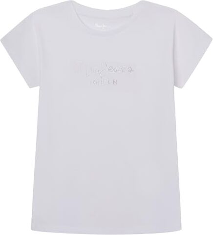 Pepe Jeans Nuria, T-shirt Bambine e ragazze, Bianco (White),14 anni