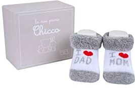 Chicco Scatola con babbucce, Calze Unisex 0-24, Grigio, taglia unica