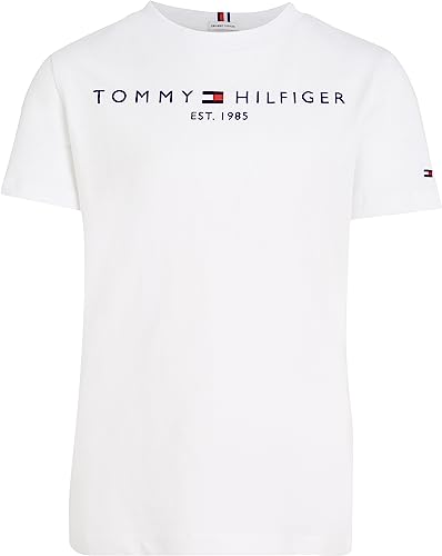 Tommy Hilfiger Essential Tee S/S Ks0ks00210, Magliette a maniche corte, Unisex Bambini e ragazzi, Bianco (White), 4 anni