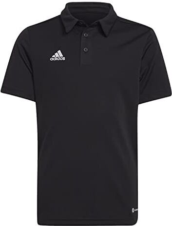 Adidas Entrada 22 Short Sleeve Polo Shirt Maglietta, Nero, 11-12 anni Unisex Bambini e ragazzi