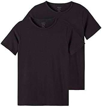 NAME IT Nkmt-Shirt Slim 2p Noos T, Nero, 116 cm Bambini e Ragazzi