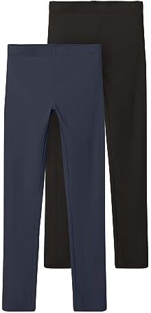 NAME IT Nkfvivian 2P Legging L Noos, Leggings Bambine e ragazze, Blu (Dark Sapphire/Pack:PACKED WITH BLACK), 146-152