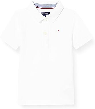 Tommy Hilfiger Maglietta Polo Maniche Corte Bambino in Cotone Bio, Bianco (Bright White), 10 Anni