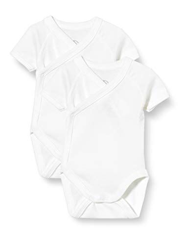 Petit Bateau , Body neonato manica corta (Pacco da 2) Unisex Bimbi 0-24, Variante 1, 0-3 mesi