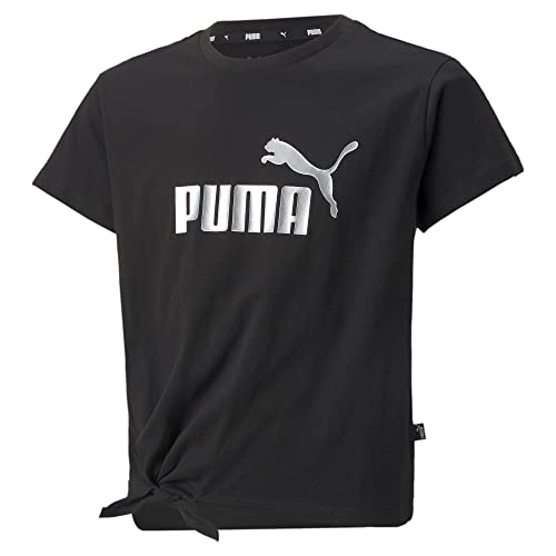 Puma Ess+ Logo Knotted Tee G, Girl's, Black, 152