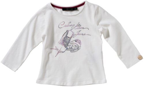 Calvin Jeans Baby  Maglietta a maniche lunghe, bambina, Bianco (Weiß (002)), 92 (2)