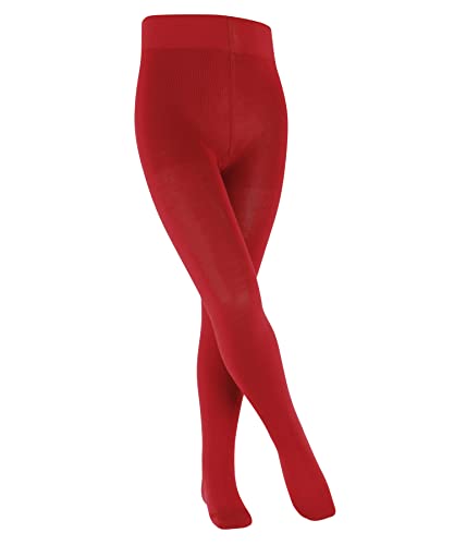 Falke Family K TI cotone sostenibile tinta unita 1 pezzo, Collant Unisex Bambini, Rosso (Fire 8150) nuovo ecologico, 122-128