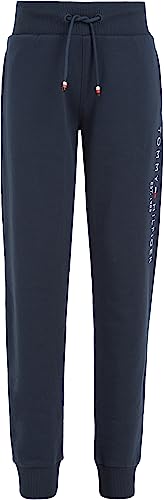 Tommy Hilfiger Tuta da Ginnastica Bambini Unisex Essential Sweatpants Cotone Bio, Blu (Twilight Navy), 8 Anni