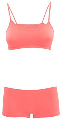 Toocool Completo Intimo Bambina Danza Microfibra Brassiere Reggiseno Pantaloncini TZ078 [8/10,Arancione Fluo]