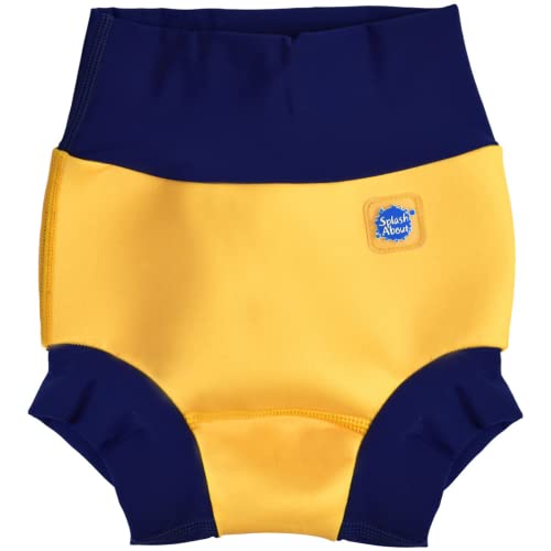 Splash About Happy Nappy Pannolino da Nuoto Riutilizzabile, Giallo & Navy, 12-24 Mesi