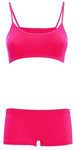 Toocool Completo Intimo Bambina Danza Microfibra Brassiere Reggiseno Pantaloncini TZ078 [12-14,Fuxia]