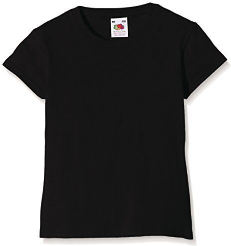 Fruit of the Loom Valueweight, T-Shirt Bambina, Nero (Black 36), 14-15 anni (Dimensioni Produttore:36)