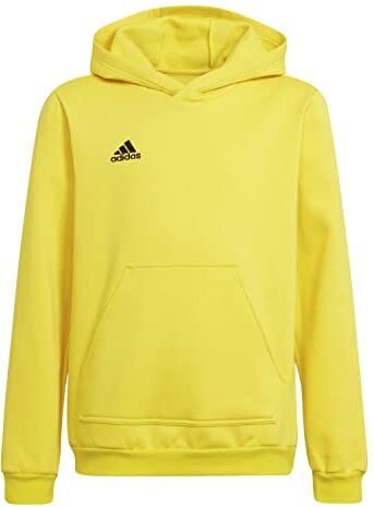 Adidas Entrada 22 Sweat Hoodie Felpa con Cappuccio, Team Yellow Black, 176 Unisex Bambini e ragazzi