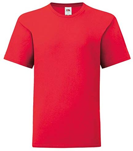 Fruit of the Loom Iconic Maglietta da bambino, taglia 104-164 Colore: rosso 14 anni