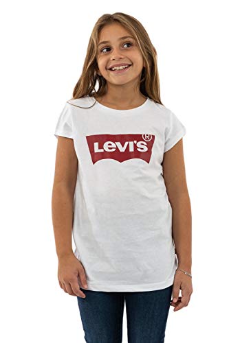 Levis Lvg S/S Batwing Tee, T-shirt Bambine e ragazze, Bianco (Red/White), 12 anni