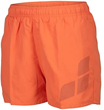 Arena Boys' Beach Short Logo R Swim Trunks, NESPOLA-Asphalt, 8-9 Anni Unisex-Bambini e Ragazzi