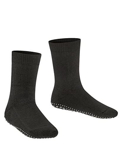 Falke Catspads K HP cotone lana con suola in gomma 1 paio, Calze da casa Unisex Bambini, Nero (Black 3000), 27-30