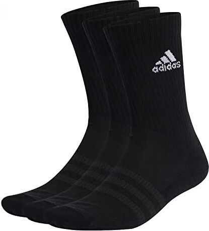 Adidas Cushioned Crew Socks 3 Pairs, Calze Medie Unisex Bambini e ragazzi, Black/White, 19-21 EU (Pacco da 3)