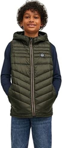 Jack & Jones JUNIOR Jjehero Bodywarmer Hood SN Jnr Gilet Trapuntato, Rosa/Dettagli: Cerniera a Contrasto, 152 cm Bambino