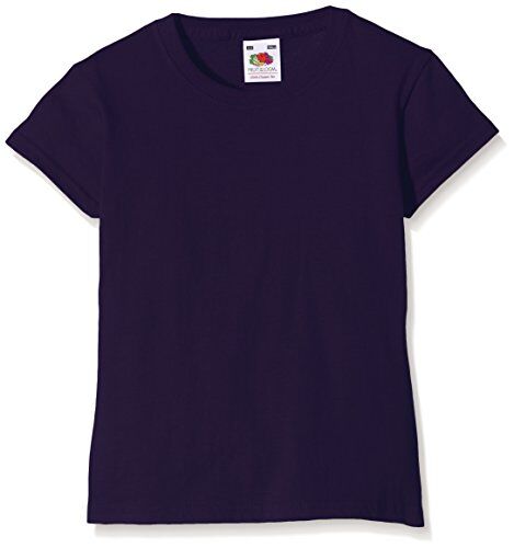 Fruit of the Loom Valueweight, T-Shirt Bambina, Viola (Purple PE), 3-4 anni (Dimensioni Produttore: 22)