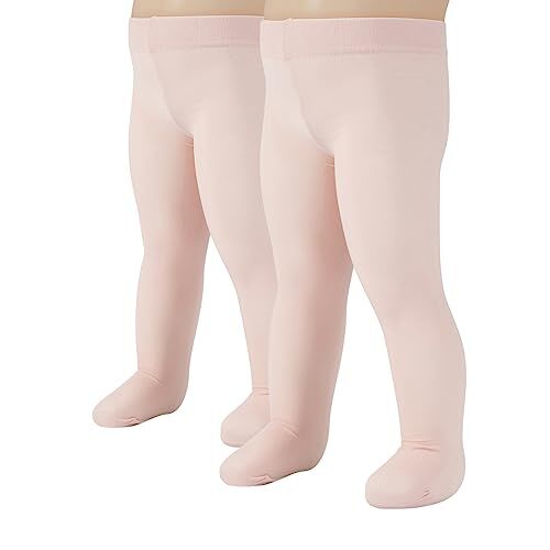 CALZITALY 2 Paia Collant Neonata in Microfibra, Calzamaglia Bébé, Bianco, Rosa, Panna, Blu, 40 DEN, Made in Italy (2 Paia Rosa, 18 mesi)