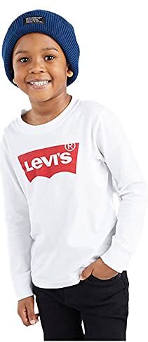 Levis Lvb L/S Batwing Tee, Maglia a maniche lunghe Bambini e ragazzi, Bianco (White), 3 anni