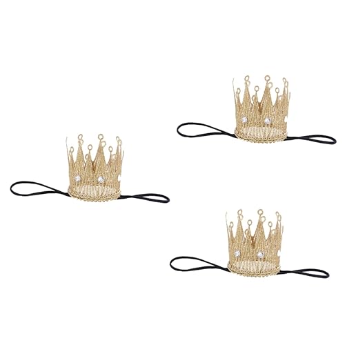 Toyvian 3 Pz Diadema Per Bambini Compleanno Per Bambina 1 Fasce Elastiche Per Bambini Oro Oggetti Di Scena Per Foto Per Bambini Minuscolo Elastico Vestito Di Compleanno Tessuto Bambino