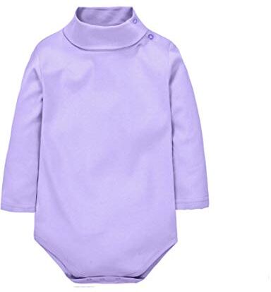 CuteOn Bambino Ragazzi Ragazze Solido Colore Di base Dolcevita Cotone Body Tutine Viola Chiaro 12 Mesi