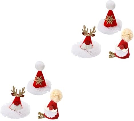 POPETPOP 6 Pz Molletta Fermaglio Per a Coccodrillo Fermagli Per Cappello Da Babbo Natale Forcine Di Natale Fermagli Per Natalizi Bambino Paillettes Decorazioni