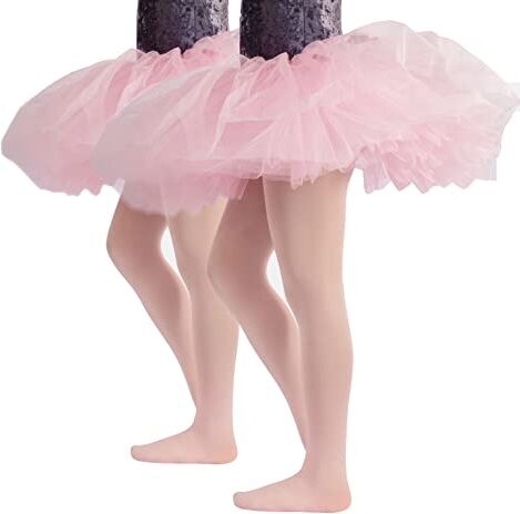 CALZITALY PACK 1/2 Collant Danza Bambina   Calze Ballet Bimba   40 Den   da 4 a 14 anni   Rosa, Nero, Naturale, Bianco (14 anni, 2 Paia Rosa)