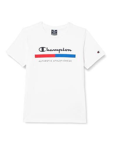 Champion Legacy Graphic Shop B Authentic S/S Crewneck T-Shirt, Bianco, 11-12 Anni Bambini e Ragazzi SS24