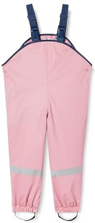 Playshoes Pantaloni fango, salopette antipioggia, sfoderati, Pantaloni antipioggia antivento e impermeabili Unisex Bambini e ragazzi, rosa pastello, 80