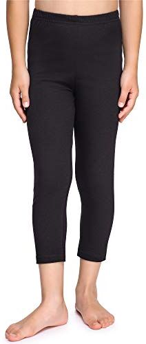 Merry Style Leggings 3/4 Bambina e Ragazza MS10-226(Nero, 128 cm)