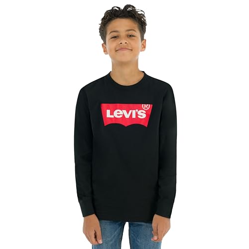 Levis Lvb L/S Batwing Tee, Maglia a maniche lunghe Bambini e ragazzi, Nero (Black), 12 anni