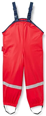 Playshoes Pantaloni fango, salopette antipioggia, sfoderati, Pantaloni antipioggia antivento e impermeabili Unisex Bambini e ragazzi, rosso, 104