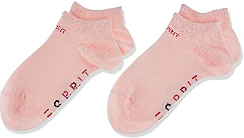 Esprit Foot Logo 2-Pack K SN cotone bassi tinta unita confezione di 2 paia, Calzini corti Unisex Bambini, Rosa (Orchid 8985), 31-34