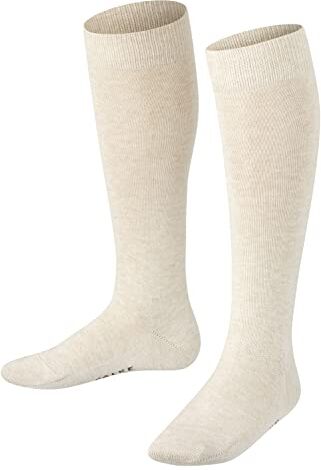 Falke Family K KH cotone sostenibile al ginocchio tinta unita 1 paio, Calzini lunghi Unisex Bambini, Beige (Sand Melange 4650) nuovo ecologico, 35-38