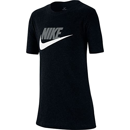 Nike B NSW Tee Futura Icon TD, T-Shirt Bambino, Black/Lt Smoke Grey, XL