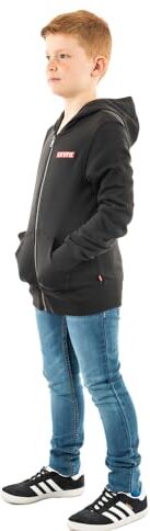 Levis LVN BOXTAB Full Zip Hoodie, Felpe con Cappuccio Bambini e Ragazzi, Nero, 16 Anni