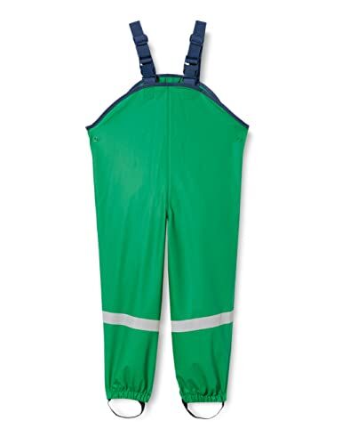 Playshoes Pantaloni fango, salopette antipioggia, sfoderati, Pantaloni antipioggia antivento e impermeabili Unisex Bambini e ragazzi, verde, 128