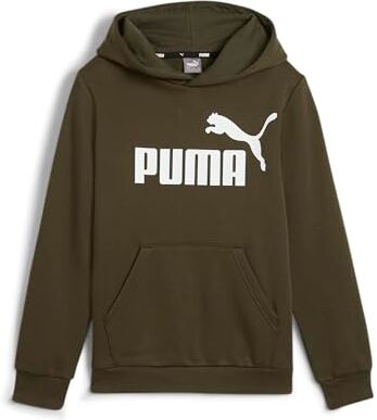 Puma Ess Big Logo Hoodie FL B Sudore Ragazzi, Dark Olive,